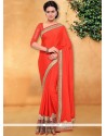 Best Patch Border Work Red Classic Designer Saree