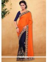 Sensible Embroidered Work Designer Half N Half Saree