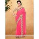 Masterly Pink Patch Border Work Designer Saree