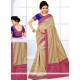 Strange Art Silk Beige Patch Border Work Traditional Saree