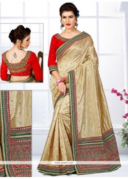 Dilettante Embroidered Work Art Silk Traditional Saree