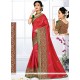 Imperial Art Silk Red Embroidered Work Designer Traditional Saree