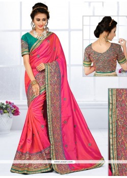 Superlative Pink Traditional Saree