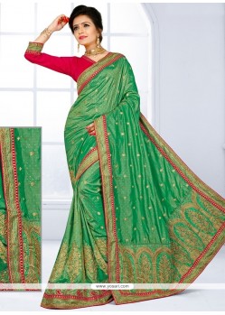 Heavenly Art Silk Embroidered Work Traditional Designer Saree