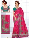 Catchy Art Silk Hot Pink Traditional Saree