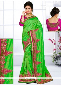 Scintillating Green Designer Traditional Saree