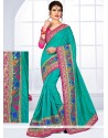 Fine Art Silk Sea Green Designer Traditional Saree