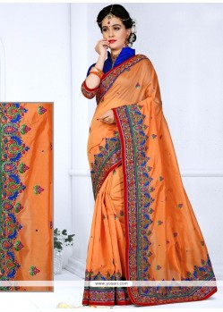 Honourable Chanderi Orange Saree