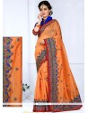 Honourable Chanderi Orange Saree