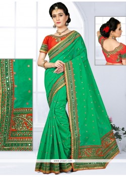 Elite Sea Green Traditional Saree