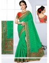 Elite Sea Green Traditional Saree