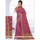 Astounding Purple Embroidered Work Bhagalpuri Silk Traditional Saree