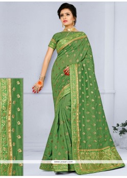 Exceeding Bhagalpuri Silk Embroidered Work Traditional Saree