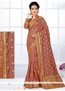 Stupendous Rose Pink Bhagalpuri Silk Traditional Saree