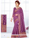 Fashionable Bhagalpuri Silk Purple Designer Traditional Saree