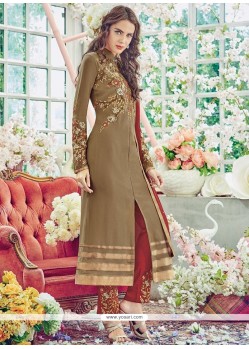 Pleasing Faux Georgette Pant Style Suit