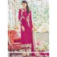 Elegant Magenta Faux Georgette Pant Style Suit