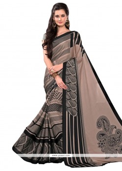 Specialised Faux Crepe Multi Colour Print Work Printed Saree