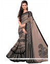 Specialised Faux Crepe Multi Colour Print Work Printed Saree