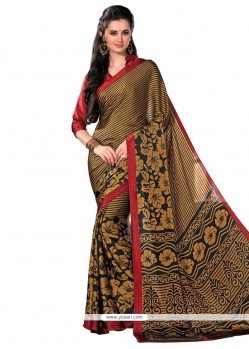 Competent Faux Crepe Multi Colour Print Work Printed Saree