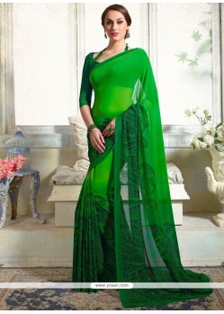 Staring Faux Georgette Green Casual Saree