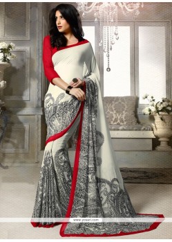 Hypnotic Faux Georgette Print Work Printed Saree