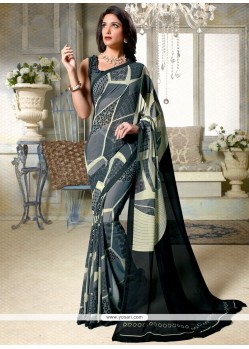 Miraculous Print Work Georgette Printed Saree