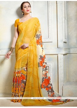 Exciting Faux Georgette Printed Saree