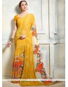 Exciting Faux Georgette Printed Saree