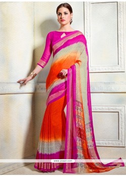 Incredible Faux Georgette Multi Colour Print Work Printed Saree