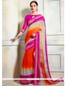 Incredible Faux Georgette Multi Colour Print Work Printed Saree