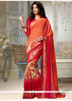 Blissful Faux Georgette Print Work Printed Saree