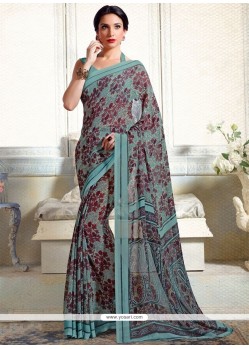 Suave Faux Georgette Multi Colour Print Work Printed Saree