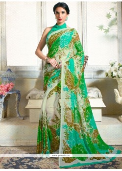 Orphic Faux Georgette Multi Colour Abstract Print Work Printed Saree