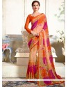 Mesmeric Faux Georgette Abstract Print Work Printed Saree