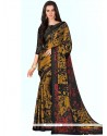 Distinctively Faux Crepe Printed Saree