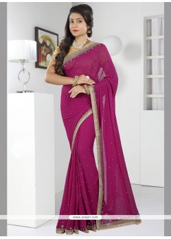 Best Chiffon Satin Magenta Saree