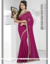 Best Chiffon Satin Magenta Saree