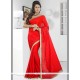 Haute Chiffon Satin Lace Work Classic Designer Saree