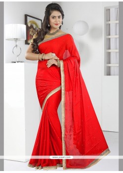 Haute Chiffon Satin Lace Work Classic Designer Saree