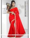 Haute Chiffon Satin Lace Work Classic Designer Saree