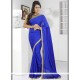 Tiptop Blue Chiffon Satin Designer Saree