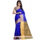 Amazing Cotton Silk Blue Traditional Saree