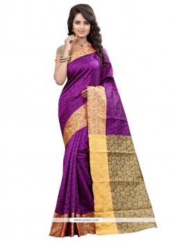 Conspicuous Cotton Silk Weaving Work Traditional Saree