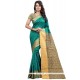 Jazzy Sea Green Weaving Work Cotton Silk Traditional Saree