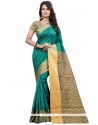 Jazzy Sea Green Weaving Work Cotton Silk Traditional Saree