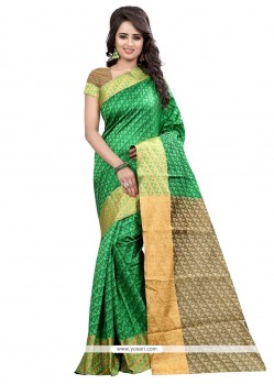 Modernistic Weaving Work Cotton Silk Traditional Saree