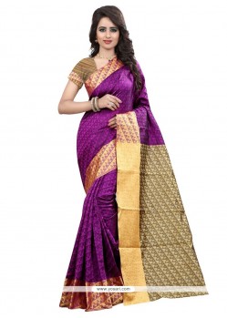 Thrilling Cotton Silk Weaving Work Designer Traditional Saree