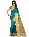 Sea Green Weaving Work Cotton Silk Traditional Saree