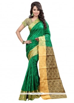 Renowned Green Weaving Work Traditional Saree